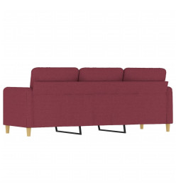 Canapé à 3 places Rouge bordeaux 180 cm Tissu