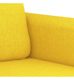 Ensemble de canapés 2 pcs avec coussins Jaune clair Tissu