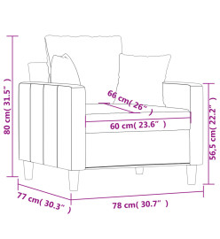 Fauteuil Crème 60 cm Velours