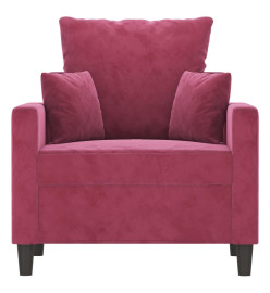 Fauteuil Rouge bordeaux 60 cm Velours