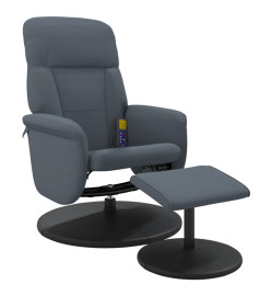 Fauteuil de massage inclinable repose-pied gris foncé velours