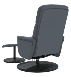 Fauteuil de massage inclinable repose-pied gris foncé velours