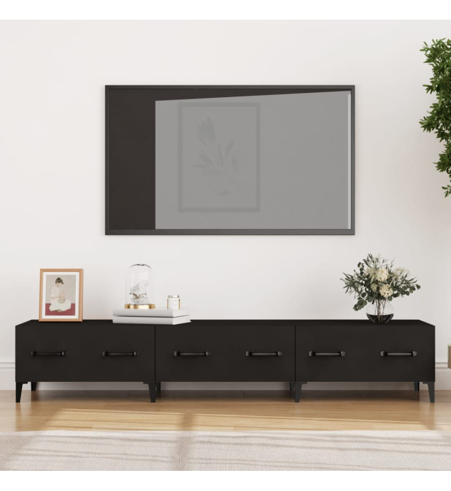 Meuble TV Noir 150x34,5x30 cm Bois d'ingénierie Meuble TV Noir 150x34,5x30 cm Bois d'ingénierie