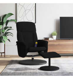 Fauteuil de massage inclinable avec repose-pied noir velours