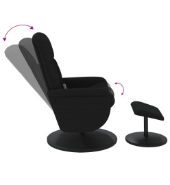 Fauteuil de massage inclinable avec repose-pied noir velours