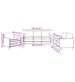 Ensemble de canapés 3 pcs avec coussins Jaune clair Tissu