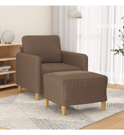 Fauteuil avec repose-pied Marron 60 cm Tissu