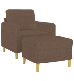 Fauteuil avec repose-pied Marron 60 cm Tissu