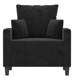 Fauteuil Noir 60 cm Velours