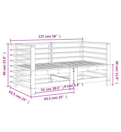 Canapés d'angle de jardin 2 pcs bois de pin massif