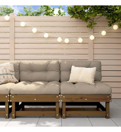 Canapés centraux de jardin 2 pcs marron miel bois de pin solide