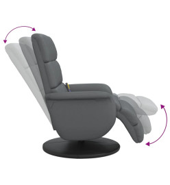 Fauteuil inclinable de massage repose-pieds gris similicuir