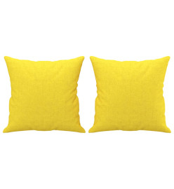 Ensemble de canapés 2 pcs avec coussins jaune clair tissu