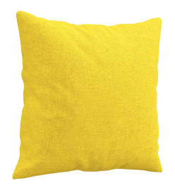 Ensemble de canapés 2 pcs avec coussins jaune clair tissu