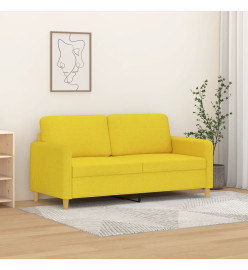 Canapé à 2 places Jaune clair 140 cm Tissu