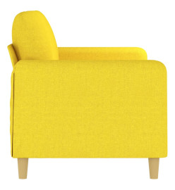 Canapé à 2 places Jaune clair 140 cm Tissu