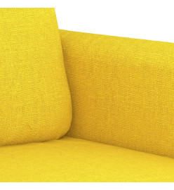 Canapé à 2 places Jaune clair 140 cm Tissu