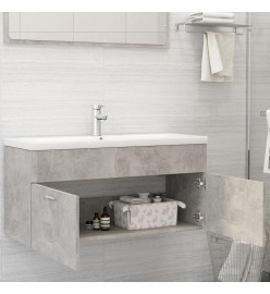 Armoire d'évier Gris béton 100x38,5x46 cm Aggloméré