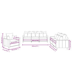 Ensemble de canapés 3 pcs avec coussins Vert foncé Velours