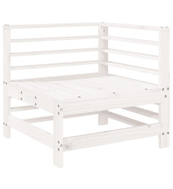 Salon de jardin 5 pcs blanc bois massif de pin