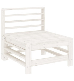 Salon de jardin 5 pcs blanc bois massif de pin
