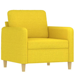 Ensemble de canapés 3 pcs avec coussins jaune clair tissu