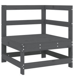 Salon de jardin 5 pcs gris bois massif de pin