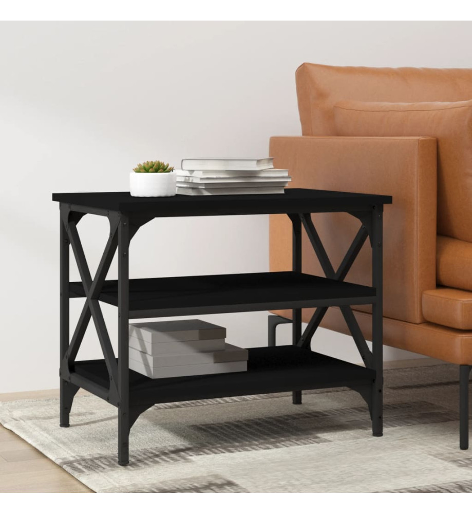 Table d'appoint Noir 55x38x45 cm Bois d'ingénierie Table d'appoint Noir 55x38x45 cm Bois d'ingénierie