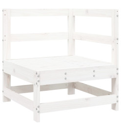Salon de jardin 7 pcs Blanc Bois de pin massif