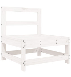 Salon de jardin 8 pcs Blanc Bois de pin massif