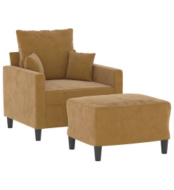 Fauteuil avec repose-pied Marron 60 cm Velours