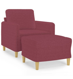 Fauteuil avec repose-pied Rouge bordeaux 60 cm Tissu