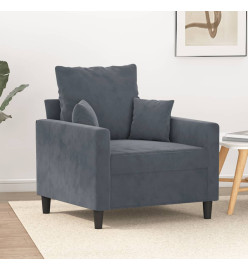 Fauteuil Gris foncé 60 cm Velours