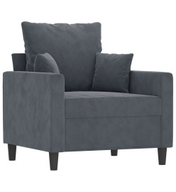 Fauteuil Gris foncé 60 cm Velours