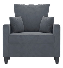 Fauteuil Gris foncé 60 cm Velours