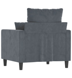 Fauteuil Gris foncé 60 cm Velours