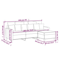 Canapé à 3 places avec repose-pieds Vert foncé 180 cm Velours