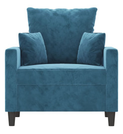 Fauteuil Bleu 60 cm Velours