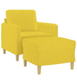 Fauteuil avec repose-pied Jaune clair 60 cm Tissu