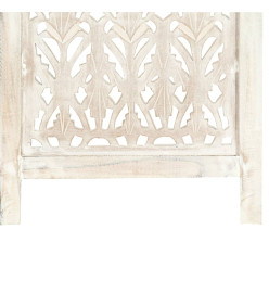 Cloison de séparation 5 panneaux Blanc 200x165 cm Bois manguier