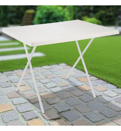 HI Table pliable réglable de camping Blanc 80x60x51/61 cm