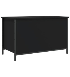 Banc de rangement noir 80x42,5x50 cm bois d'ingénierie