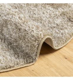 Tapis ISTAN à poils longs aspect brillant beige Ø 80 cm