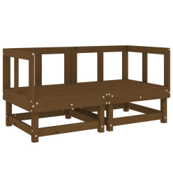 Canapés d'angle de jardin 2 pcs marron miel bois de pin solide