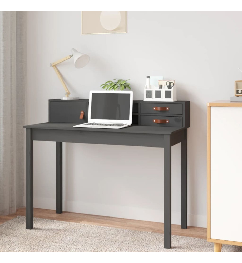 Bureau Gris 110x50x93 cm Bois massif de pin Bureau Gris 110x50x93 cm Bois massif de pin