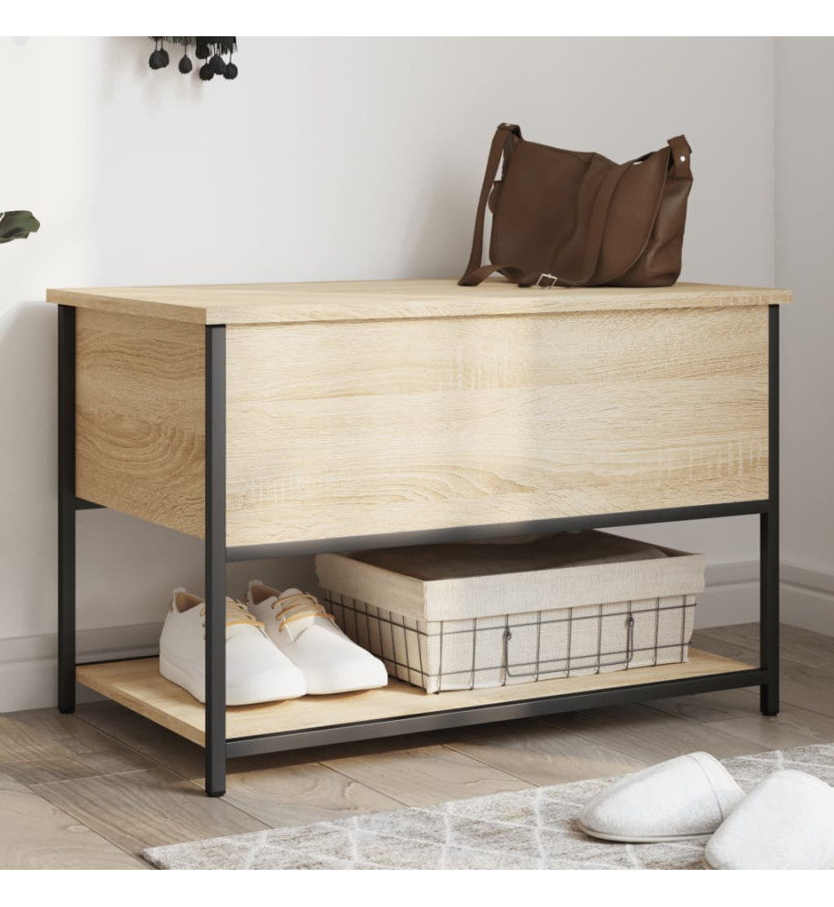 Banc de rangement chêne sonoma 70x42,5x47 cm bois d'ingénierie