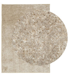 Tapis ISTAN à poils longs aspect brillant beige 160x230 cm