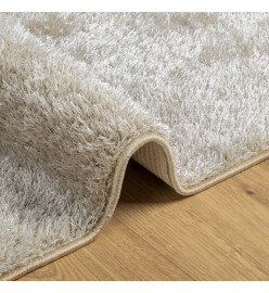 Tapis ISTAN à poils longs aspect brillant beige 240x340 cm