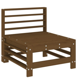 Salon de jardin 7 pcs Marron miel Bois de pin massif