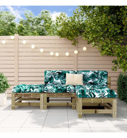 Salon de jardin 4 pcs bois de pin imprégné